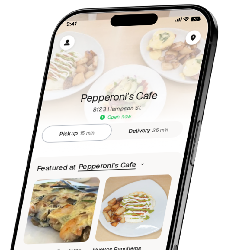 Pepperoni's Cafe app preview