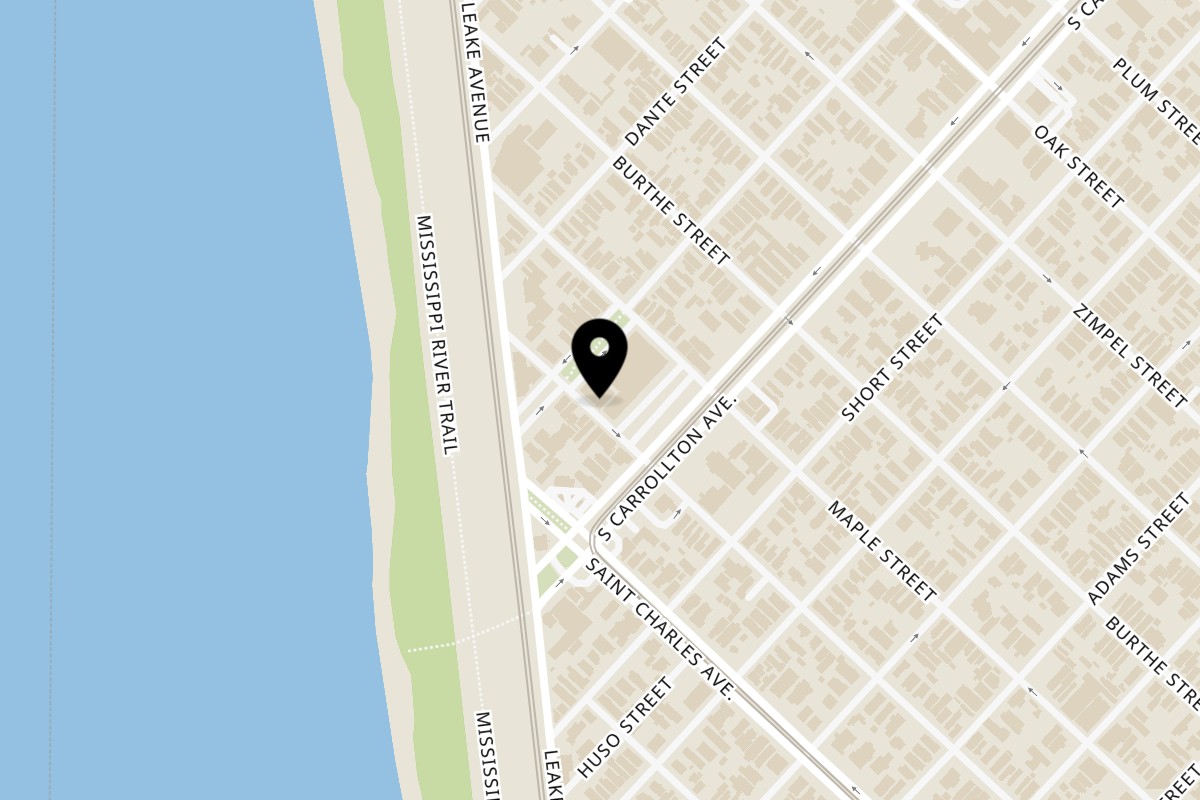 Map showing the location of Pepperoni's Cafe on 8123 Hampson St in New Orleans